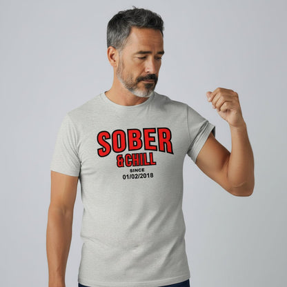 Sober and Chill Unisex T-Shirt w/ Personalized Sober Date