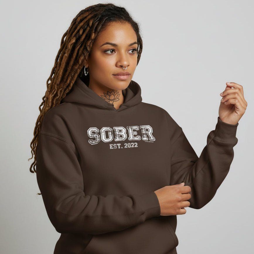 Women's Sober Est. Hoodie w/ Personalized Sobriety Year Hoodie