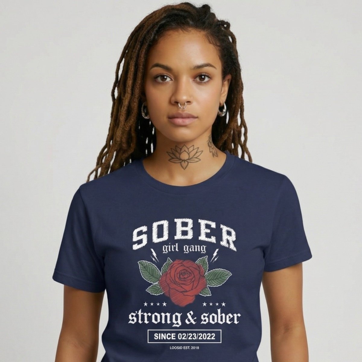 SOBER Girl Gang Strong & Sober Sober T Shirt fit detail (view 9)