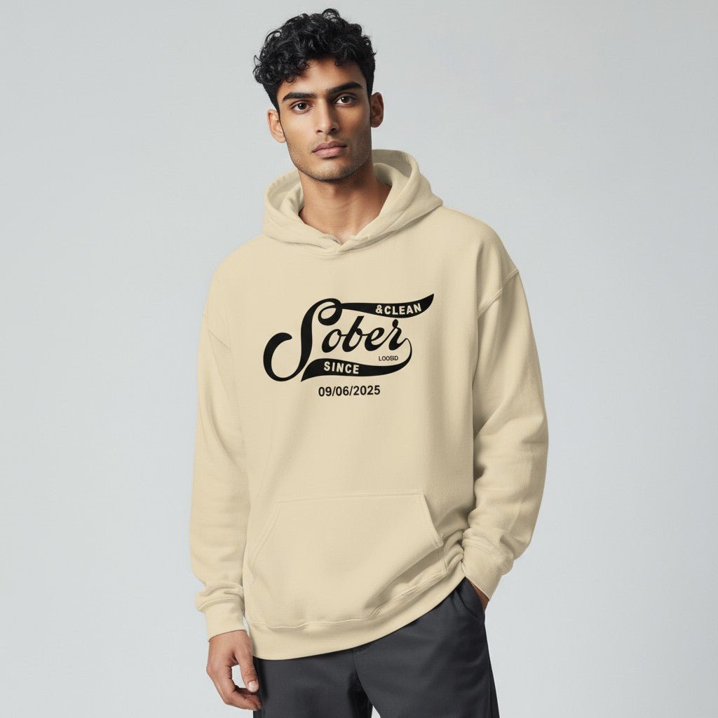 Recovery Hoodie | Sober Since Men's Hoodie with Custom Sobriety Date