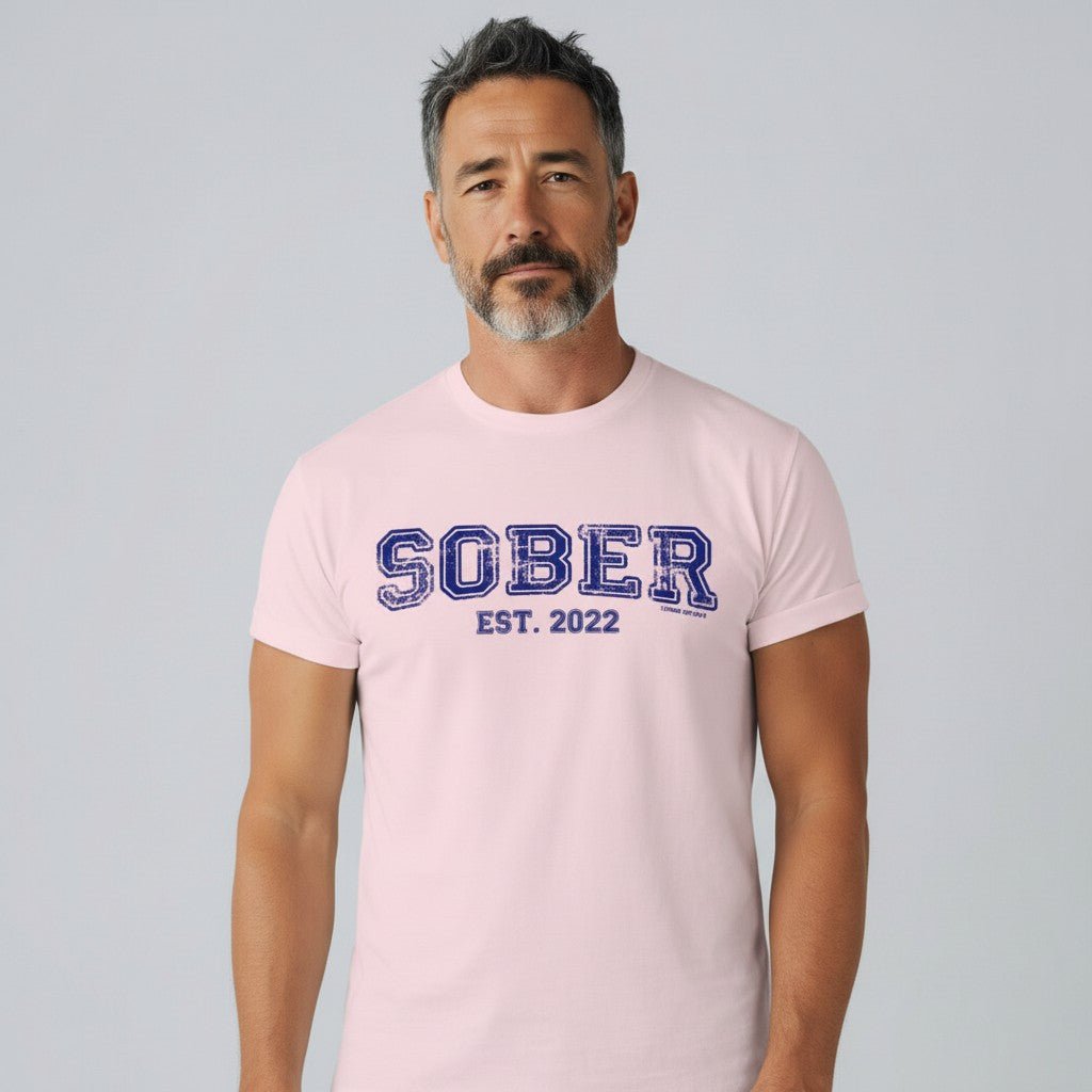 Men's Sober Est. Year T-Shirt w/ Personalized Sobriety Year