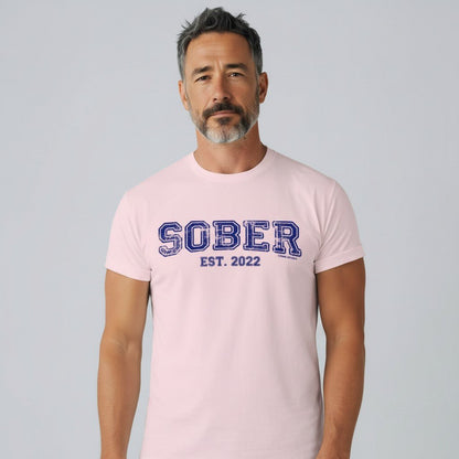 Men's Sober Est. Year T-Shirt w/ Personalized Sobriety Year