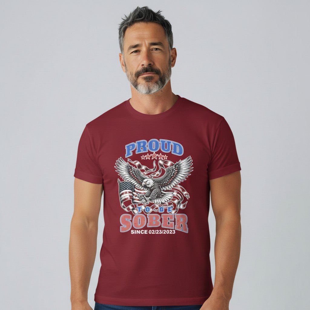 Sober T Shirt | Proud To Be Sober Tee with Personalized Date