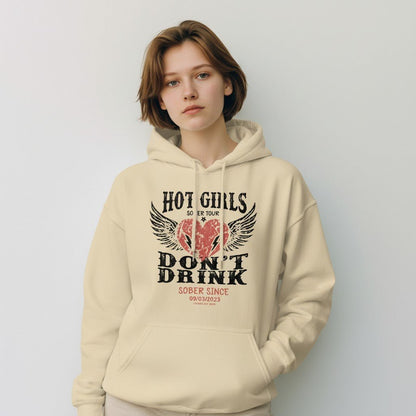 Recovery Hoodie | Hot Girls Custom Sobriety Date Hoodie