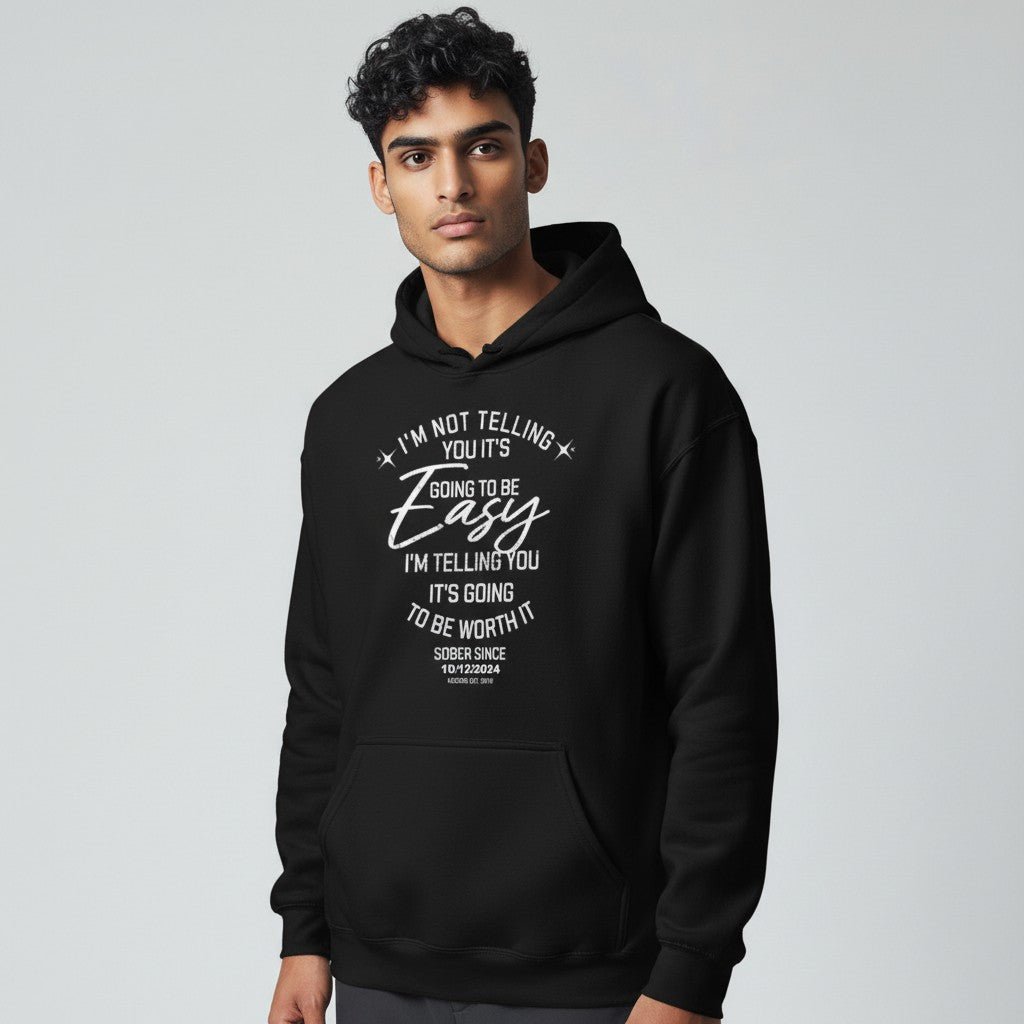 Sweat à Capuche Inspirant Recovery - Message Sobriety - Taille Unique - Neuf Avec Étiquettes