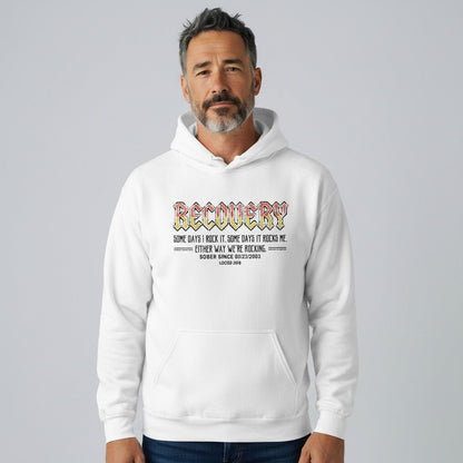 Recovery Hoodie | Men's Recovery Rock Hoodie with Personalized Date