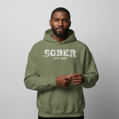 Men's Sober Est. Hoodie w/ Personalized Sobriety Year