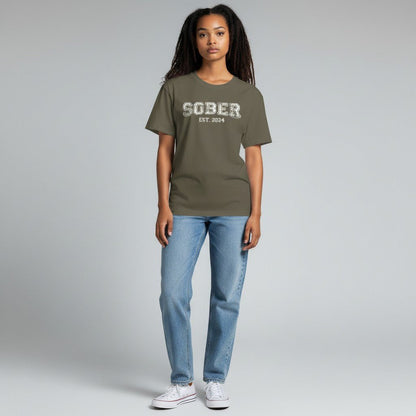 Sober   T   Shirt   |   Women's   Recovery   Is   Possible   Tee   with   Personalized   Sobriety   Date