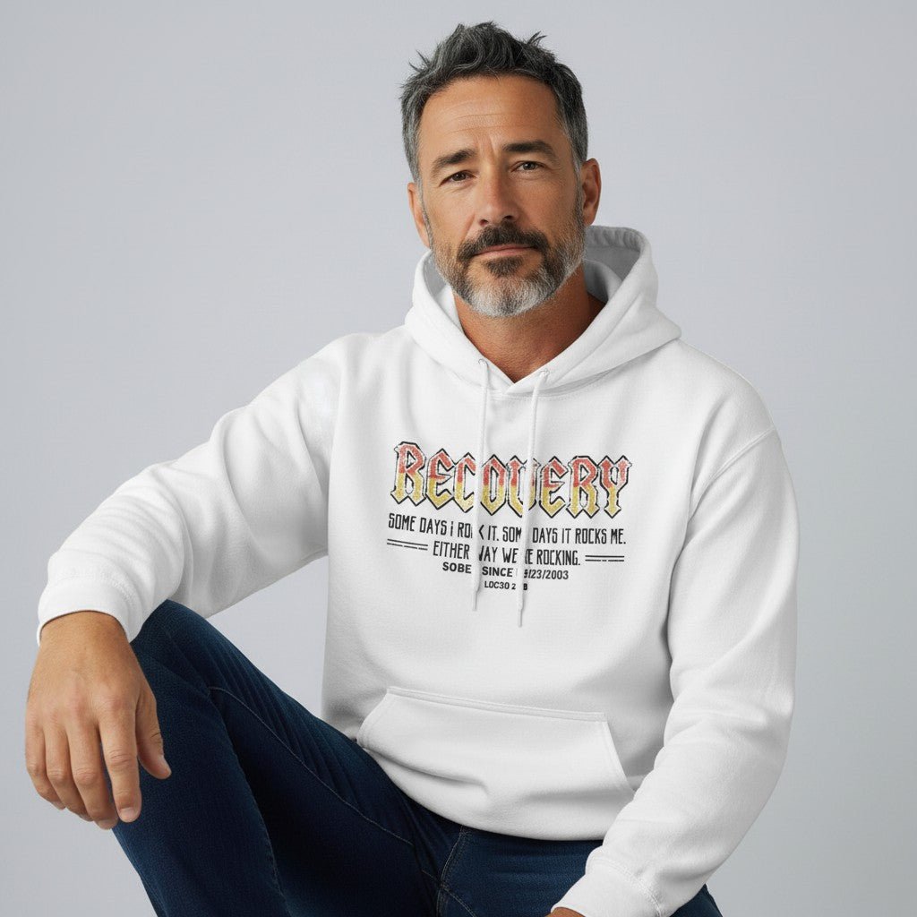 Recovery Hoodie | Men's Recovery Rock Hoodie with Personalized Date