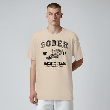Sober Varsity Sober T Shirt, front-view product shot (view 20)
