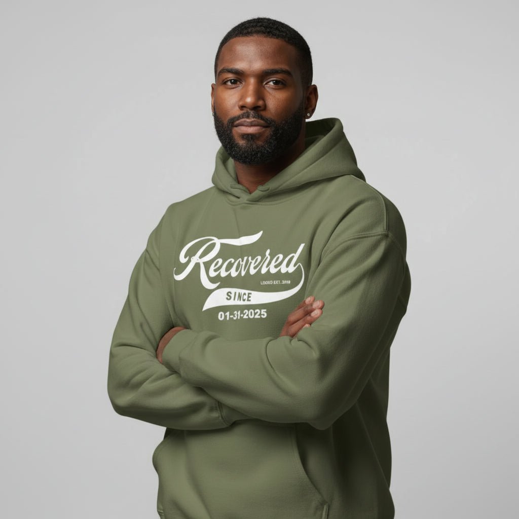 Men's Recovered Since Hoodie w/ Personalized Recovered Date