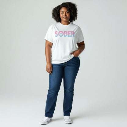 Women's Retro Sober Since T-Shirt w/ Personalized Sobriety Date