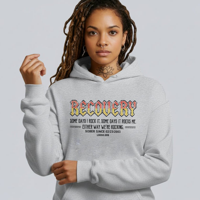 Recovery Hoodie | Women's Recovery Rock Hoodie with Personalized Date