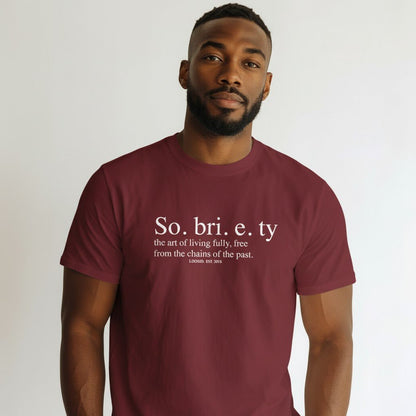 Sober T Shirt | Sobriety Definition Men's Graphic Tee for Recovery