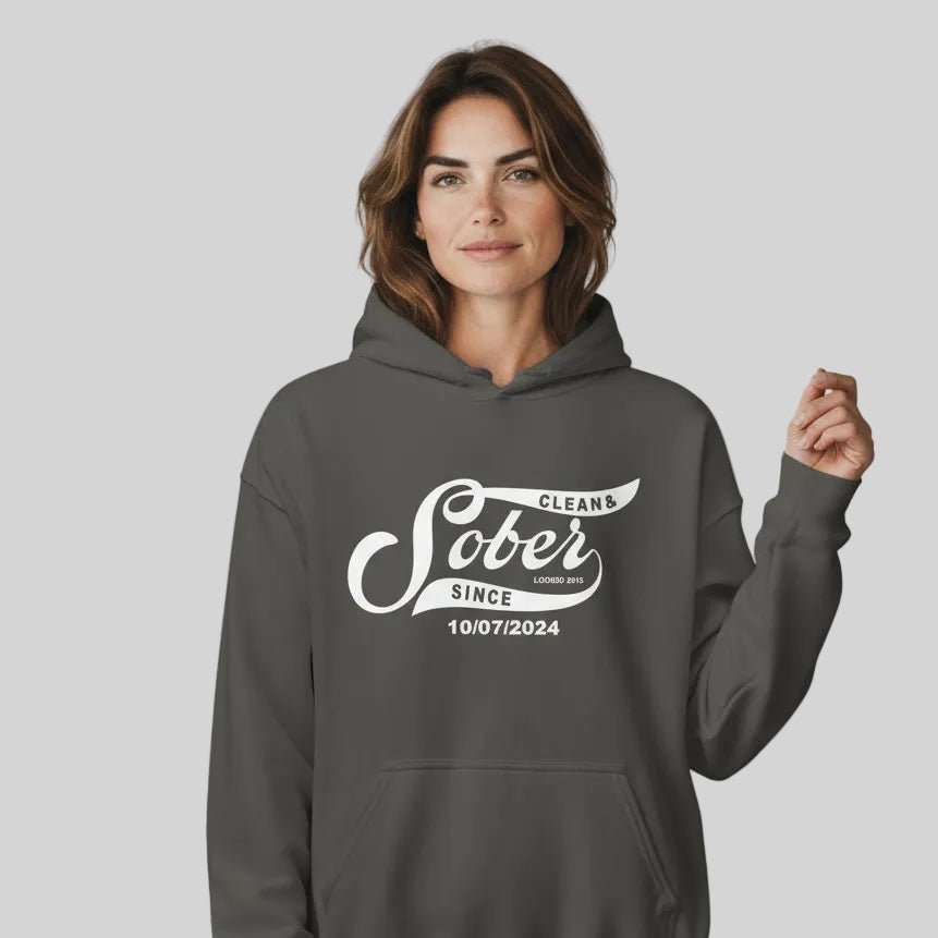 Recovery Hoodie | Women's Sober Since Hoodie with Custom Sober Date
