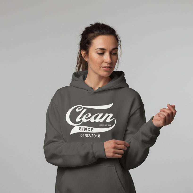 Clean Since Hoodie with Date Recovery Hoodie featuring the design (view 31)