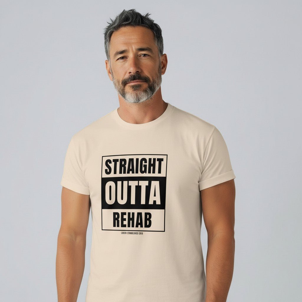 Straight Outta Rehab Sober T Shirt side view (view 26)