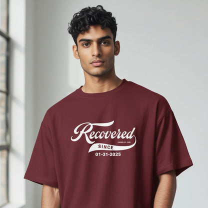 Men’s Recovered Since T-Shirt w/ Personalized Clean Date