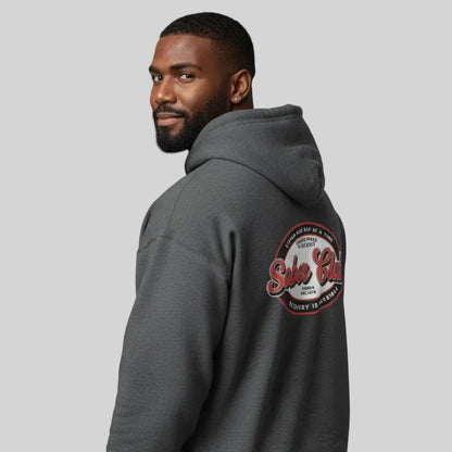 Sober Club Badge Unisex Zip Hoodie Front and Back Print Hoodie with Custom Sobriety Date (Front & Back)