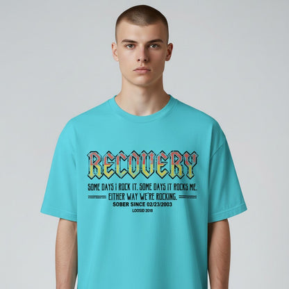 Recovery T-shirt | Men's Recovery Rock T-shirt with Personalized Date