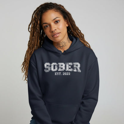 Women's Sober Est. Hoodie w/ Personalized Sobriety Year Hoodie