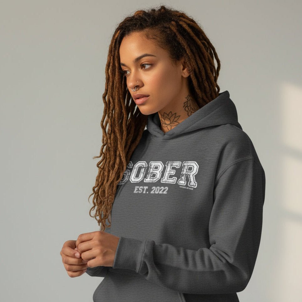 Women's Sober Est. Hoodie w/ Personalized Sobriety Year Hoodie