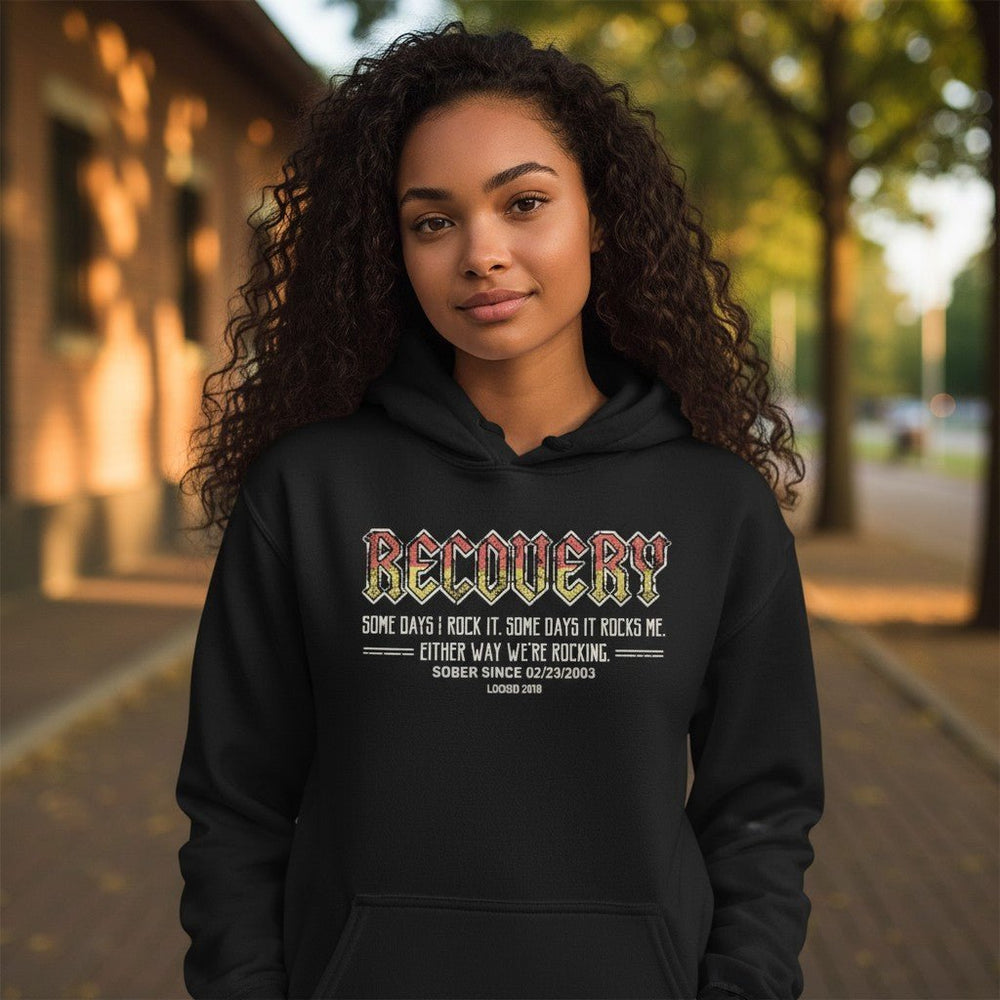 Recovery Sweaters Recovery Rock Hoodie | Personalized Sobriety Gifts โ Loosid Sober Shop