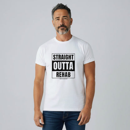 Straight Outta Rehab Sober T Shirt close-up view (view 22)