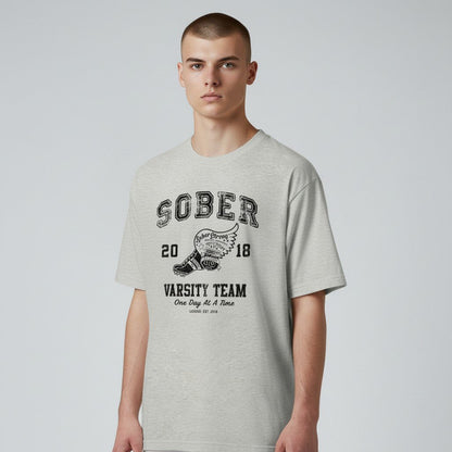Sober Varsity Sober T Shirt styled as a Sober Shirt (view 17)