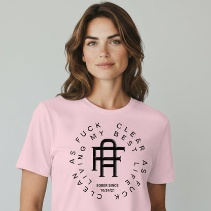 Living My Best Life Sober T Shirt close-up view (view 22)