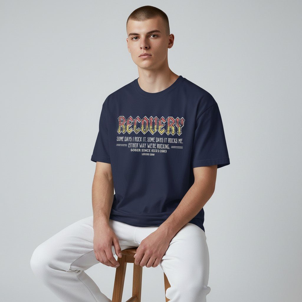 Recovery T-shirt | Men's Recovery Rock T-shirt with Personalized Date