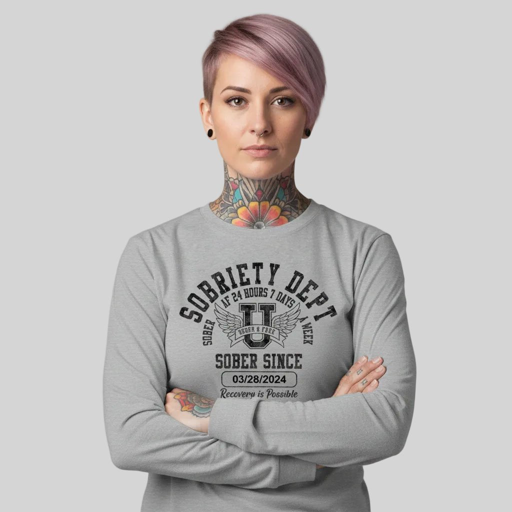 Sobriety Dept 24 7 Long Sleeve Sober T Shirt packaging detail (view 28)