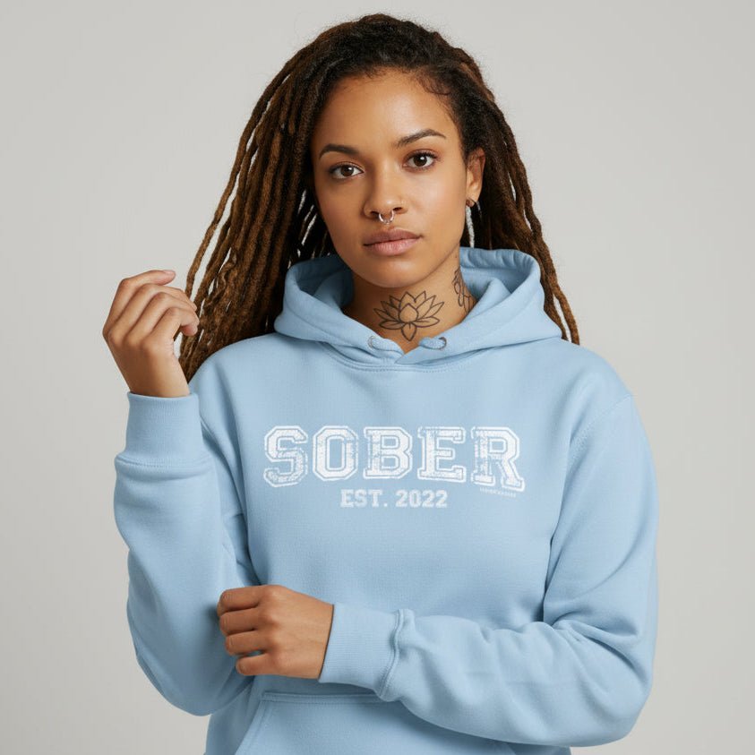 Women's Sober Est. Hoodie w/ Personalized Sobriety Year Hoodie