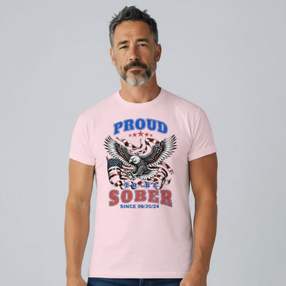 Sober T Shirt | Proud To Be Sober Tee with Personalized Date