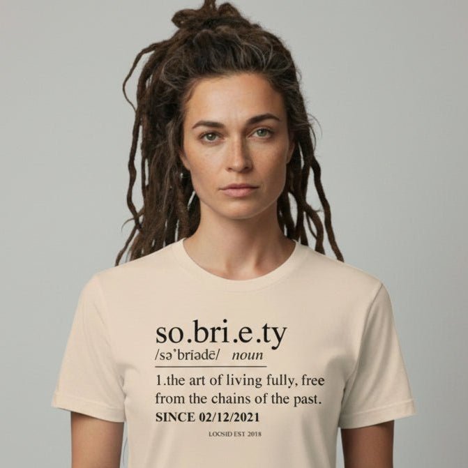 Sober T Shirt | Women's Sobriety Definition Tee with Custom Sober Date