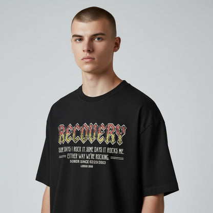 Recovery T-shirt | Men's Recovery Rock T-shirt with Personalized Date