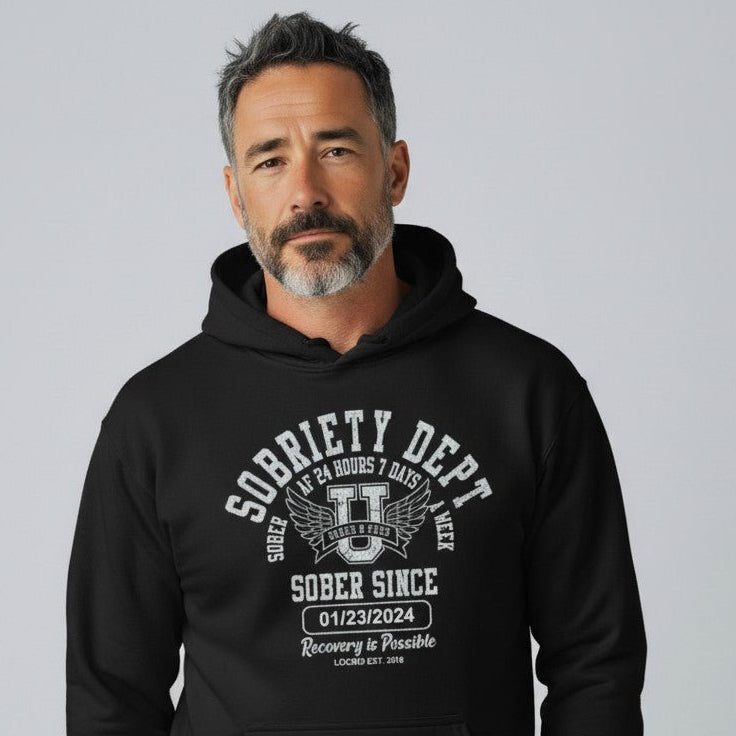 Recovery Hoodie | Sobriety Dept Unisex Hoodie with Custom Sobriety Date