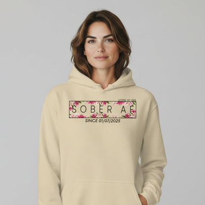 Recovery Hoodie | Women’s Sober AF Hoodie with Custom Date