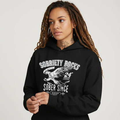 Sobriety Rocks | Women's Sober Since Hoodie with Custom Sobriety Date