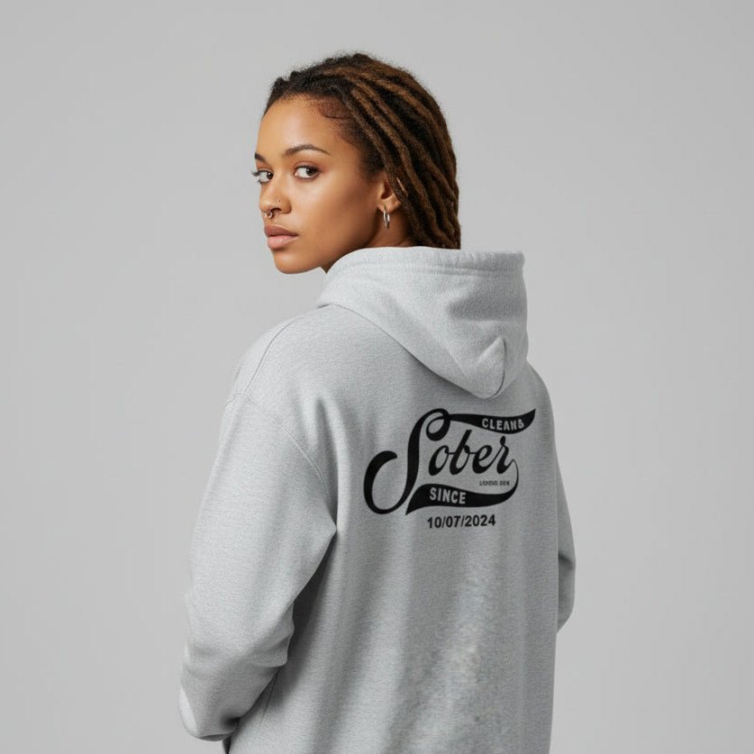 Sober Since Recovery Hoodie close-up view (view 22)