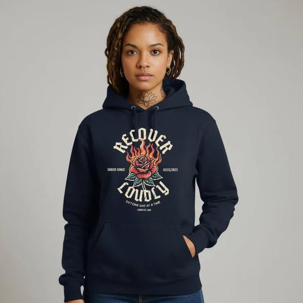 Recovery Hoodie | Recover Loudly Custom Sobriety Date Unisex Hoodie