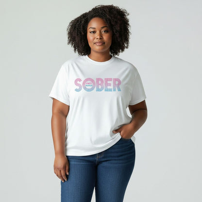 Women's Retro Sober Since T-Shirt w/ Personalized Sobriety Date