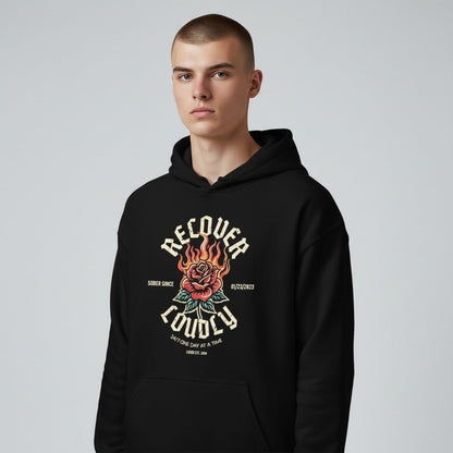 Recovery Hoodie | Recover Loudly Custom Sobriety Date Hoodie