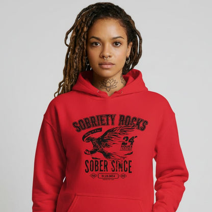 Sobriety Rocks | Women's Sober Since Hoodie with Custom Sobriety Date