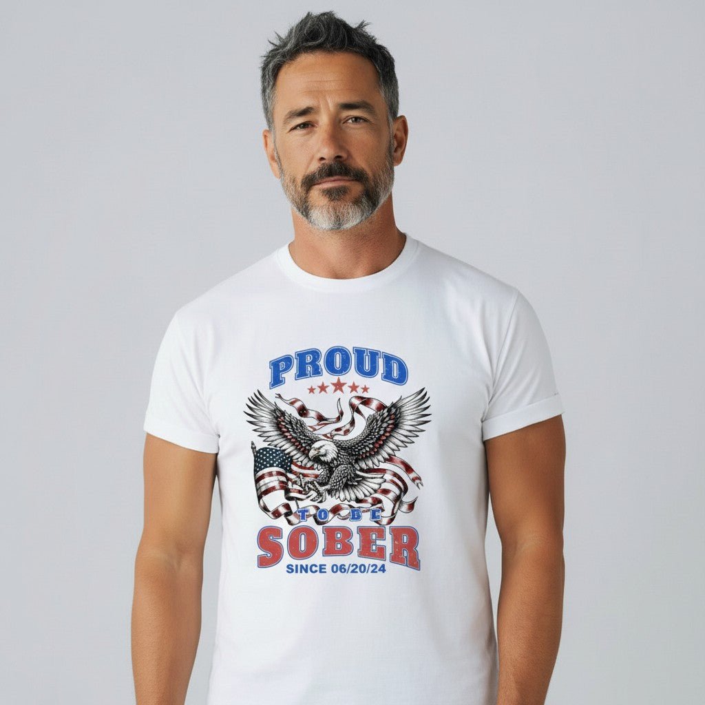 Sober T Shirt | Proud To Be Sober Tee with Personalized Date