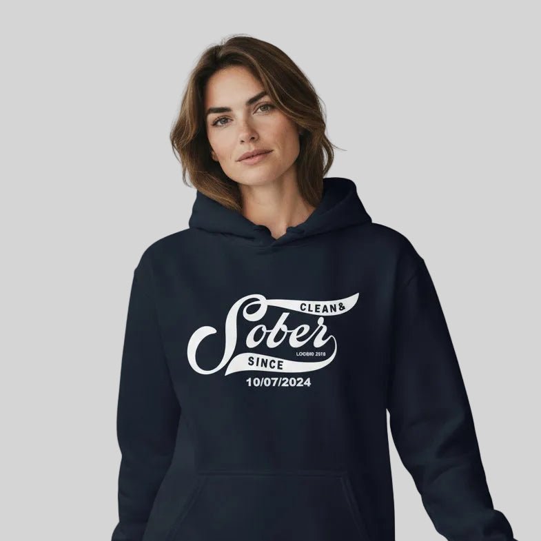 Recovery Hoodie | Women's Sober Since Hoodie with Custom Sober Date