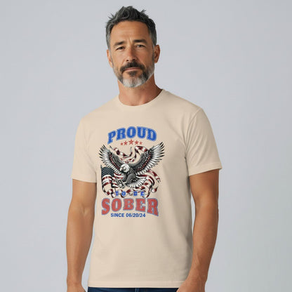 Sober T Shirt | Proud To Be Sober Tee with Personalized Date
