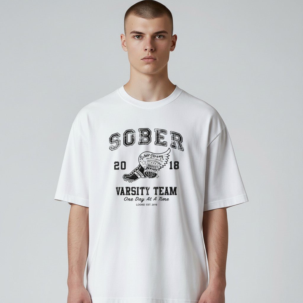 Sober Varsity Sober T Shirt, front-view product shot (view 29)