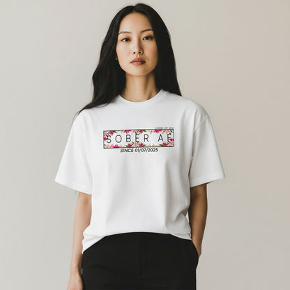 Sober T Shirt | Women’s Sober AF Tee with Custom Sobriety Date in Pastel Colors