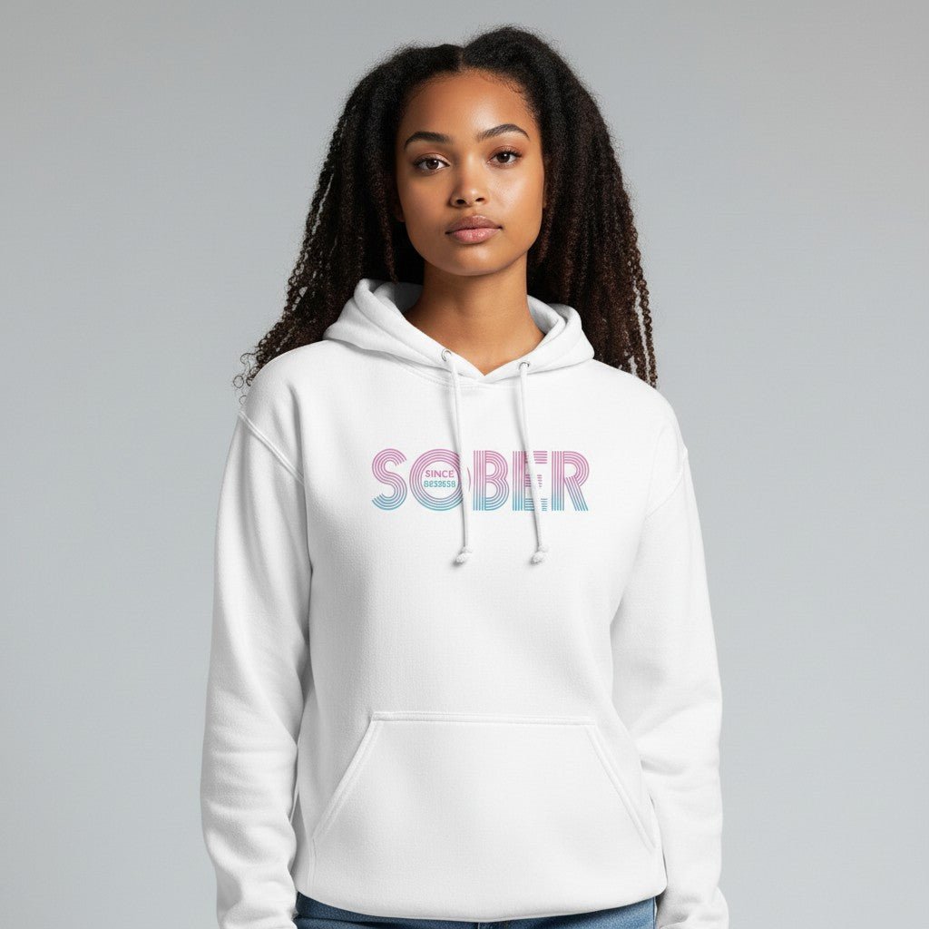 Recovery Hoodie | Retro Sobriety Date Hoodie with Personalized Date